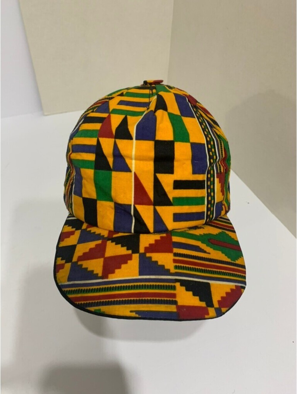 Kente Style African Print Baseball Cap Multicolor Geometric Adjustable Hat